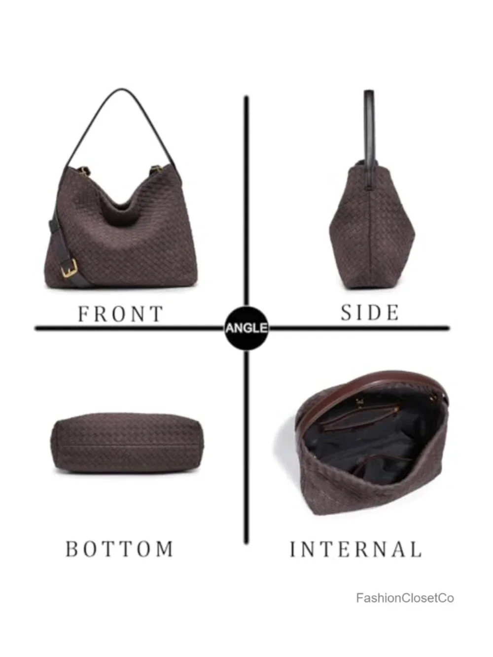 Suede Woven Tote Bag Braided Hobo Satchel Shoulder Purse Large Daily Work